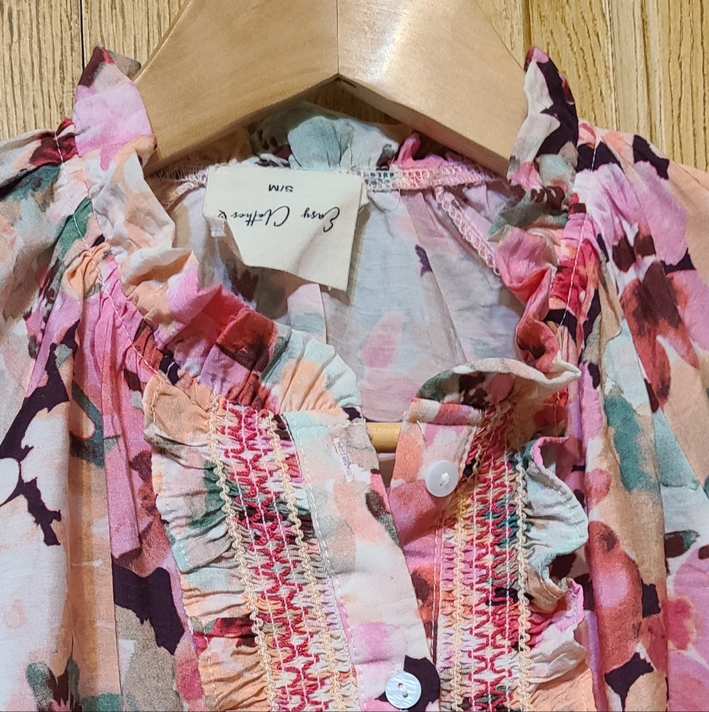 Easy Clothes Floral Ruffle Blouse - Picture 3 of 15